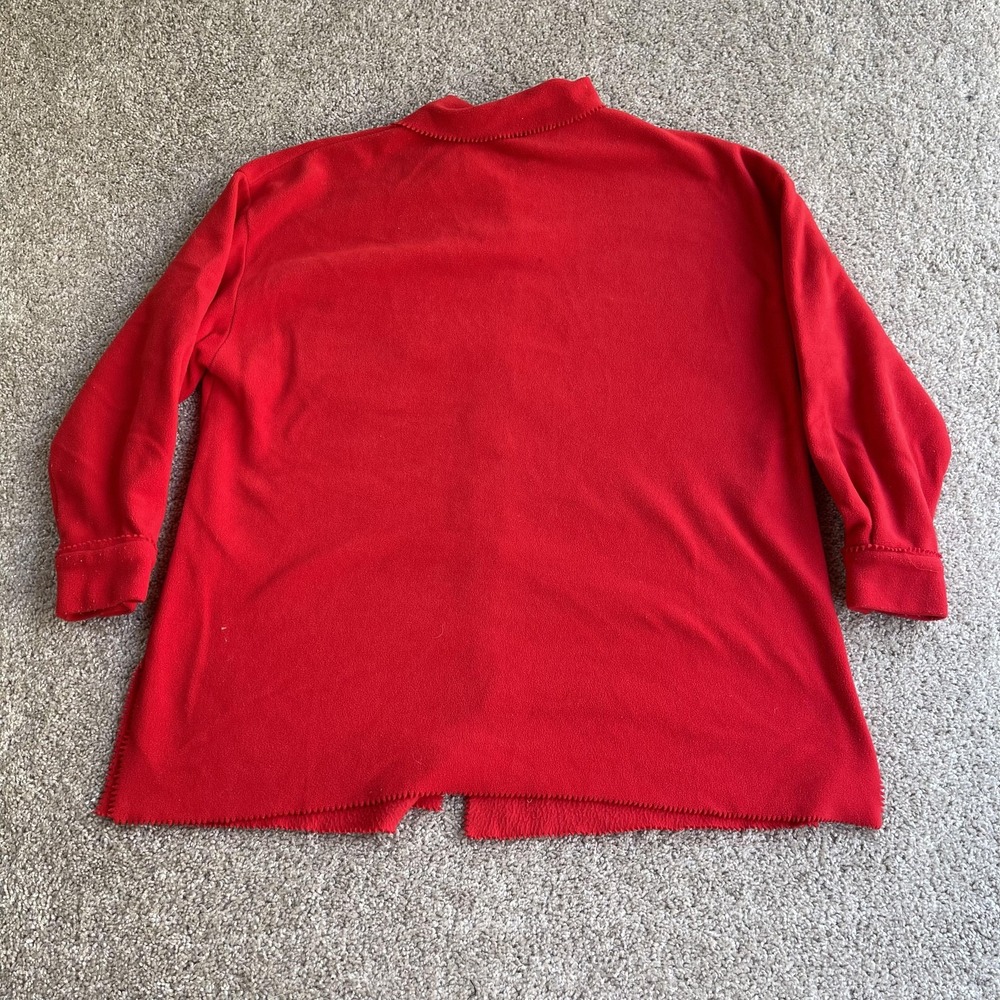 Vintage Disney Winnie The Pooh Tunic Womens XL Red Fleece Button Up Shirt Top - Picture 4 of 9